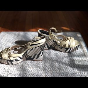 COLE HAAN Wedge Heel  Beige Patent